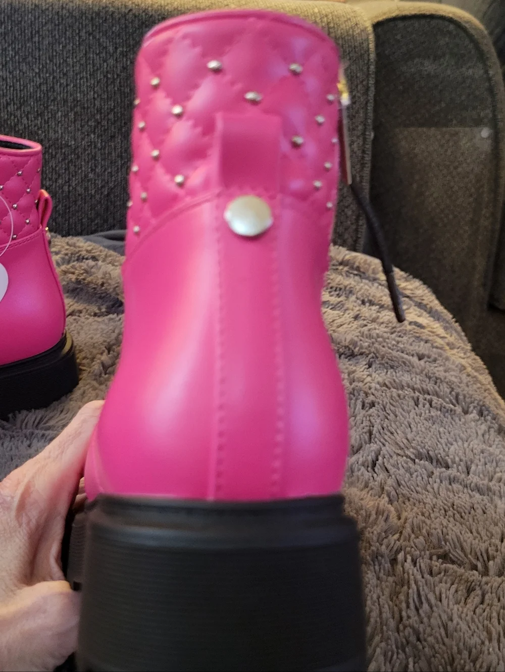 Sonoma Boots Hot Pink Waffle Sole Lace Ups  Girls‎ Size 2